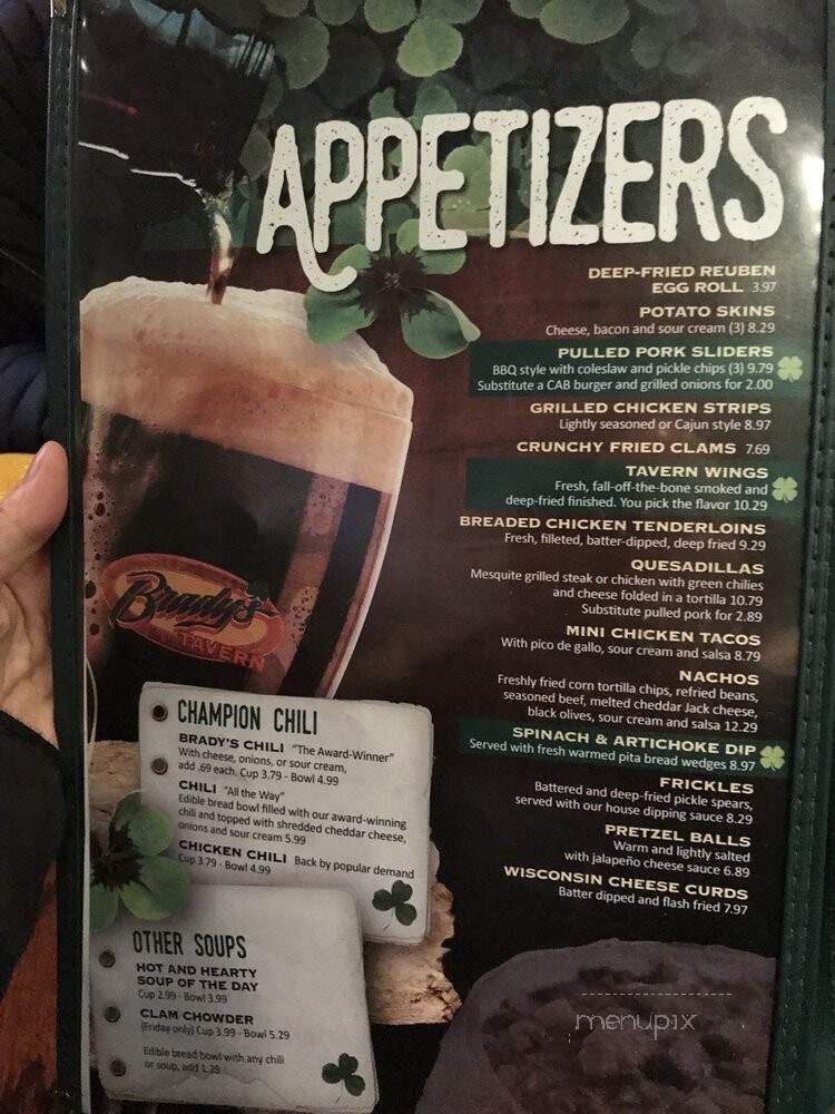 Brady's Tavern - Beverly Hills, MI menu_pic
