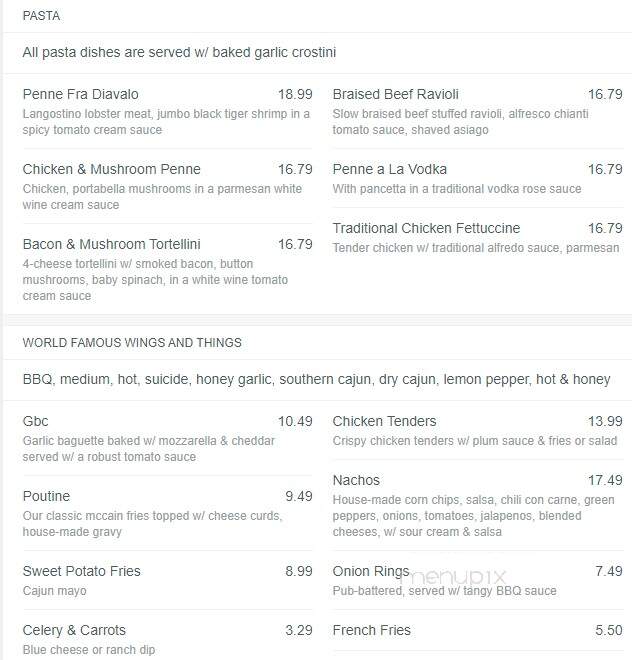 The Clarkson Pump & Patio - Mississauga, ON menu_pic