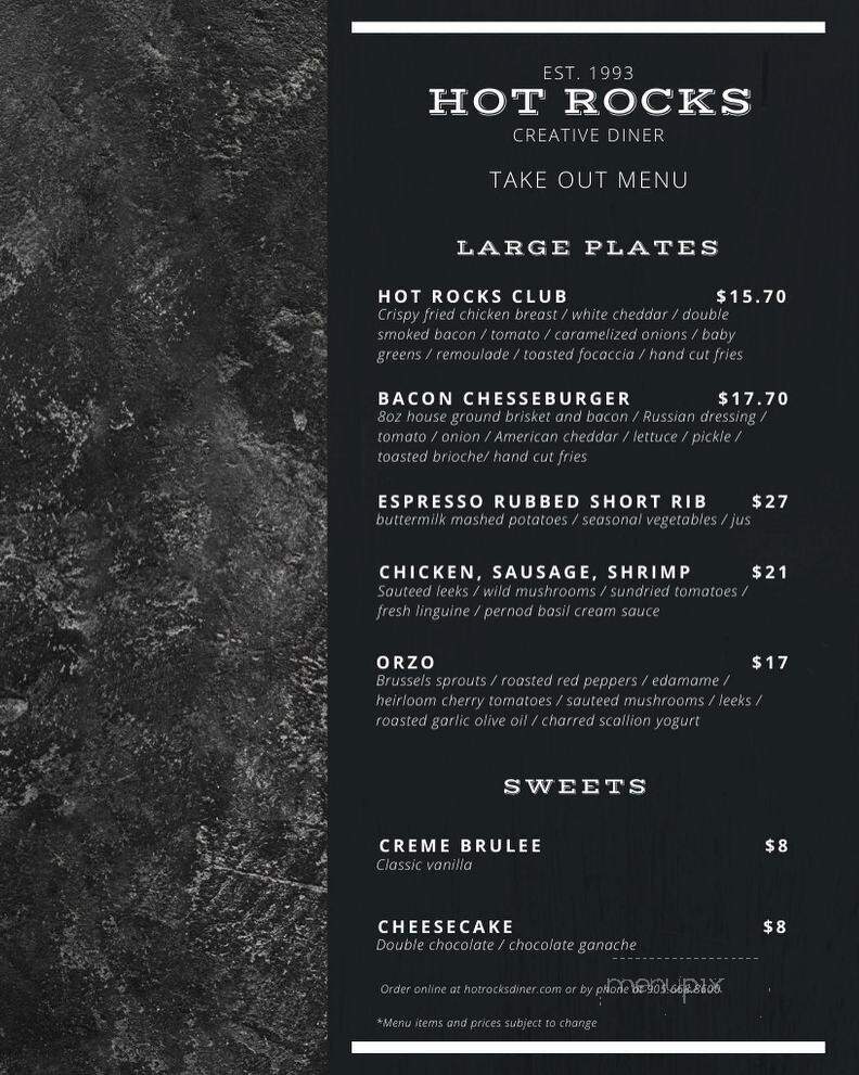 Hot Rocks Creative Diner - Whitby, ON menu_pic