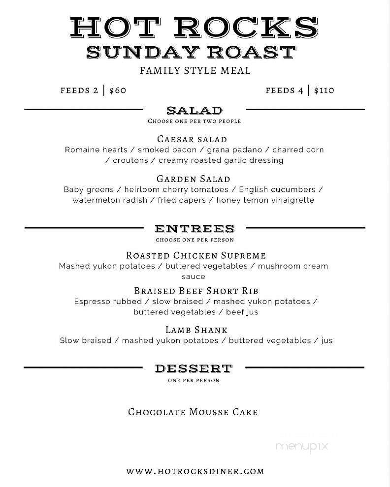 Hot Rocks Creative Diner - Whitby, ON menu_pic
