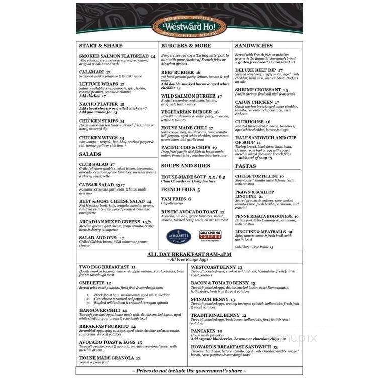 University Golf Club - Vancouver, BC menu_pic