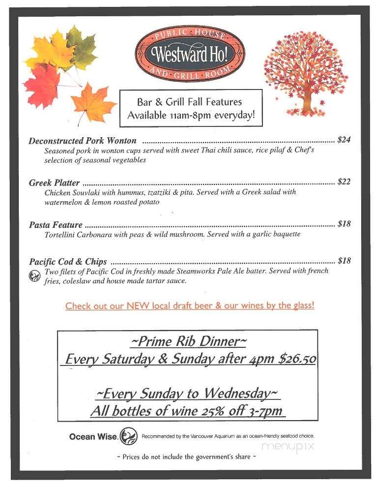 University Golf Club - Vancouver, BC menu_pic
