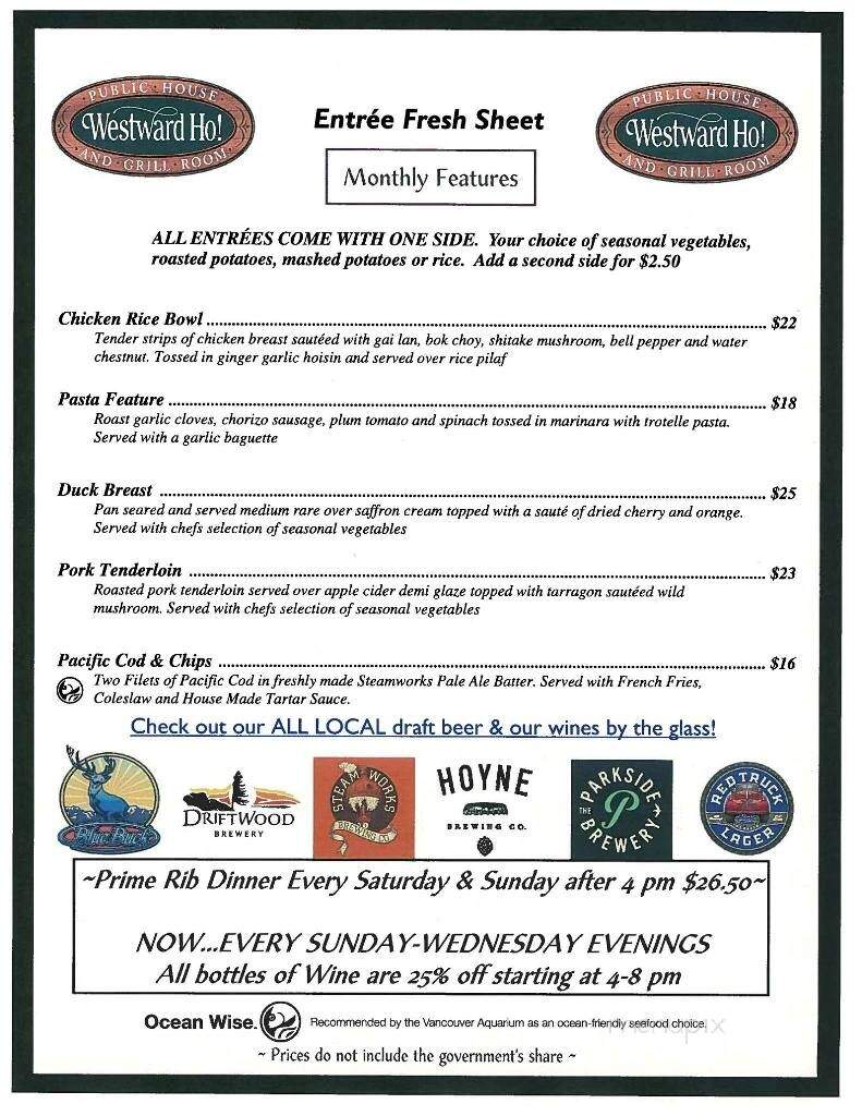 University Golf Club - Vancouver, BC menu_pic