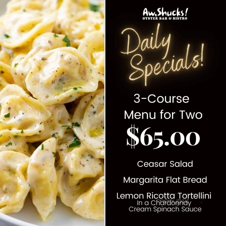 Aw Shucks Seafood Bar & Bistro - Aurora, ON menu_pic