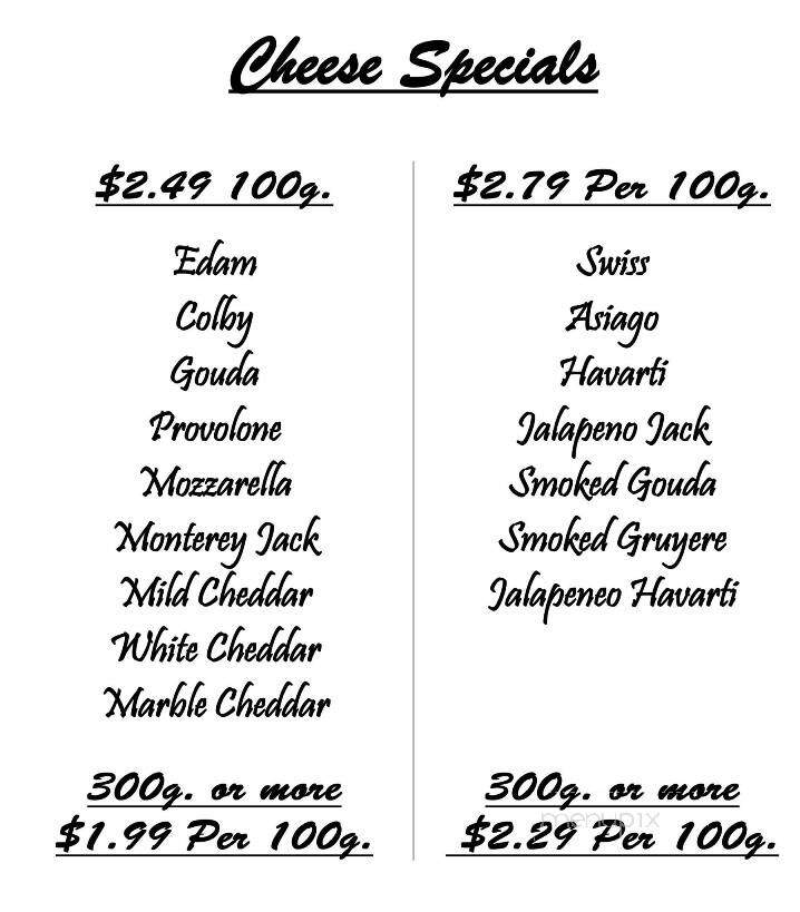 Dik's Market House - Coquitlam, BC menu_pic