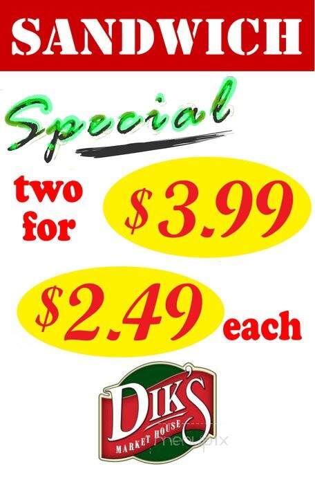 Dik's Market House - Coquitlam, BC menu_pic