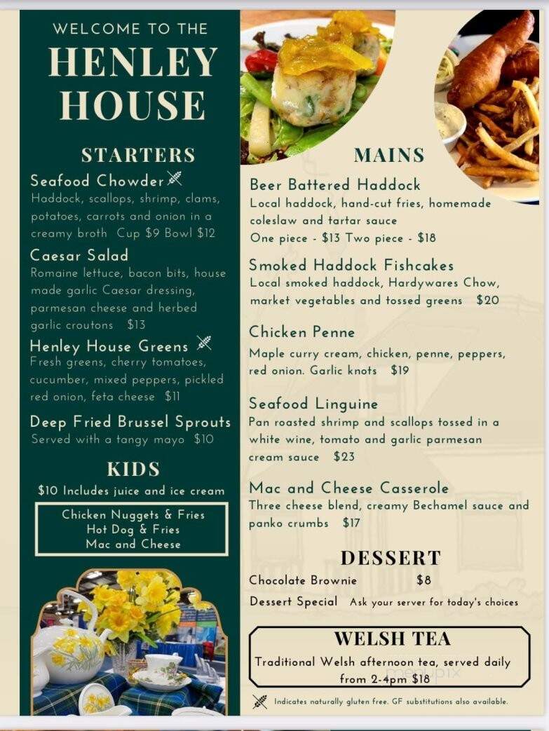 The Henley House Pub and Restaurant - Sheet Harbour, NS menu_pic