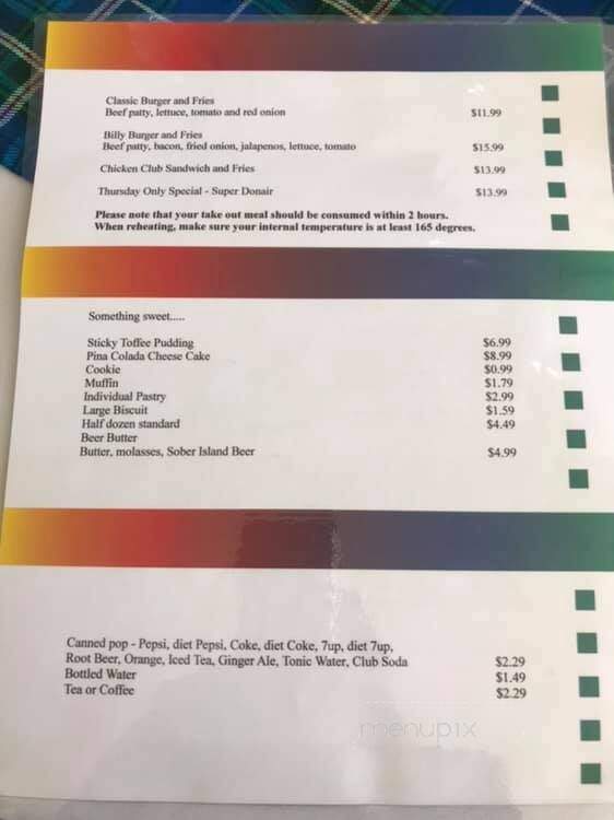 The Henley House Pub and Restaurant - Sheet Harbour, NS menu_pic