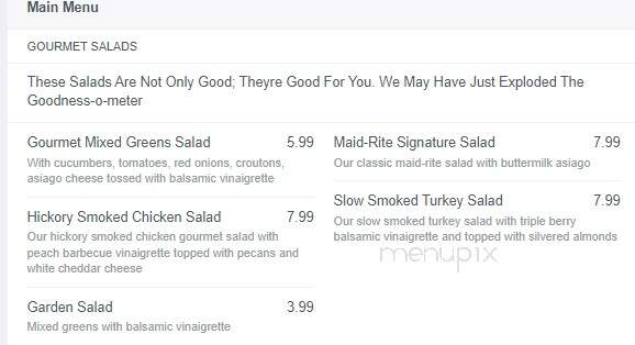 Maid-Rite Restaurant - Peoria, IL menu_pic