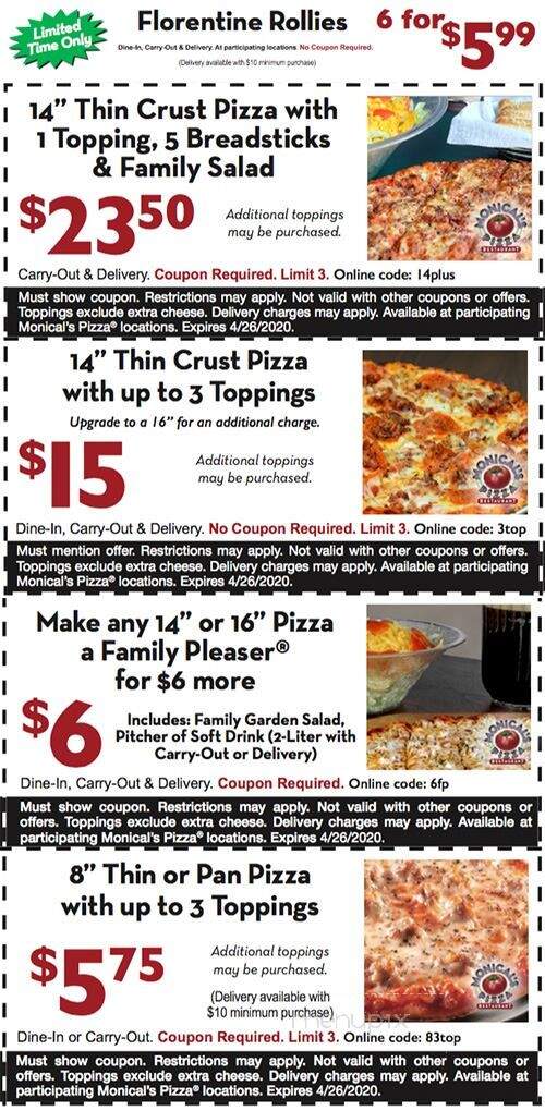 Monical's Pizza - Decatur, IL menu_pic