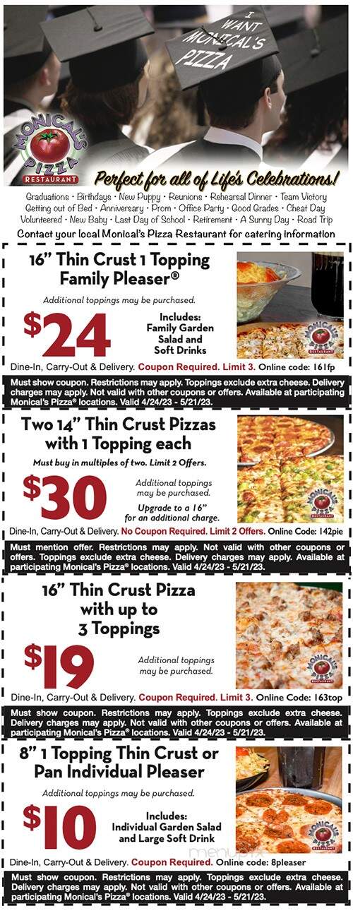 Monical's Pizza - Decatur, IL menu_pic