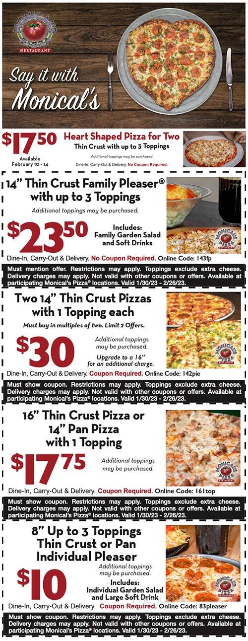 Monical's Pizza - Decatur, IL menu_pic