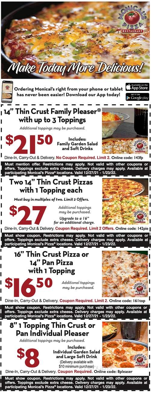 Monical's Pizza - Decatur, IL menu_pic