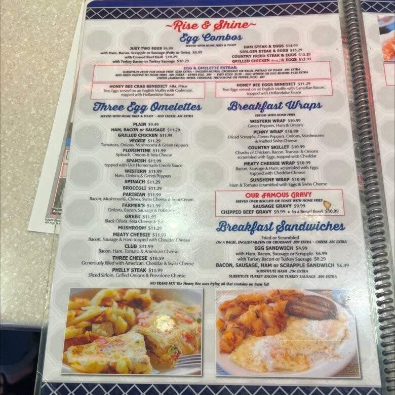 Honey Bee Diner - Glen Burnie, MD menu_pic