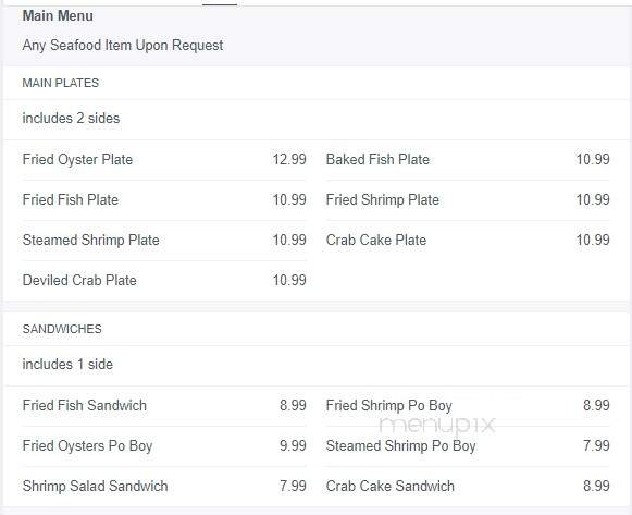 Russo's Seafood Restaurant - Savannah, GA menu_pic