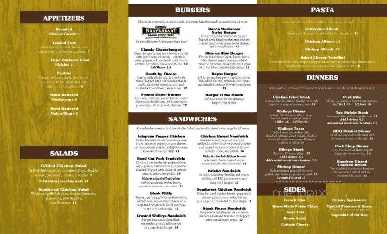 Powerhouse Bar & Grill - Northome, MN menu_pic