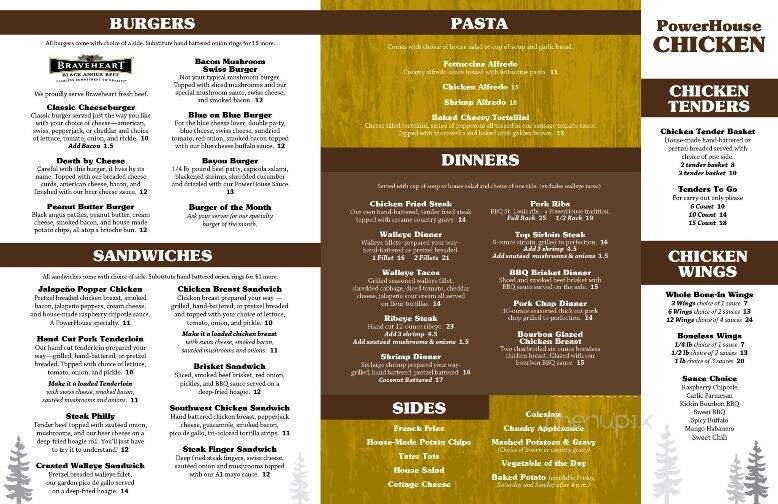 Powerhouse Bar & Grill - Northome, MN menu_pic
