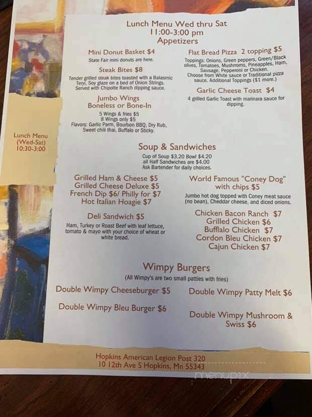 Hopkins American Legion - Hopkins, MN menu_pic