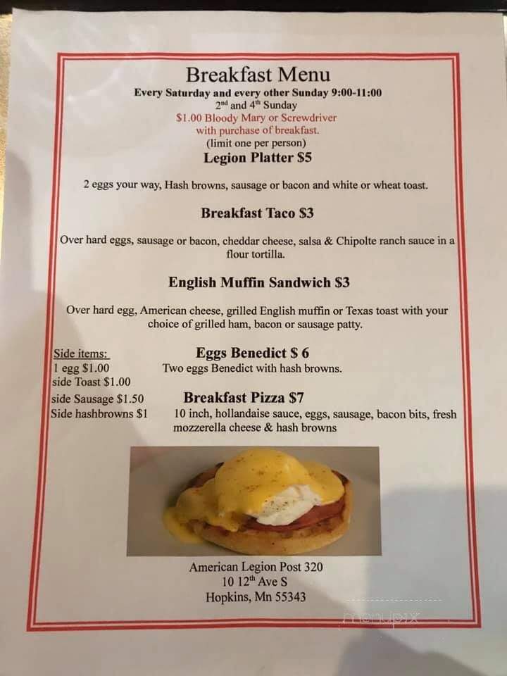 Hopkins American Legion - Hopkins, MN menu_pic