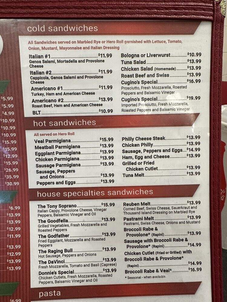 Cugino's Italian Deli - Las Vegas, NV menu_pic