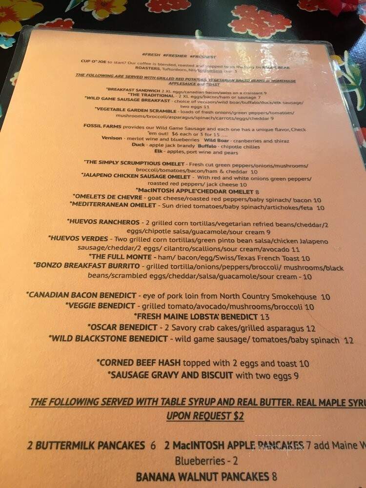 Stair Way Cafe - North Conway, NH menu_pic