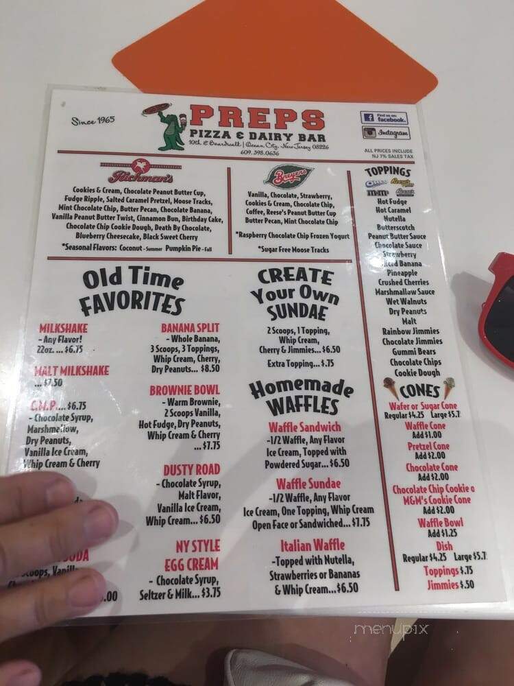 Preps Pizzeria - Ocean City, NJ menu_pic