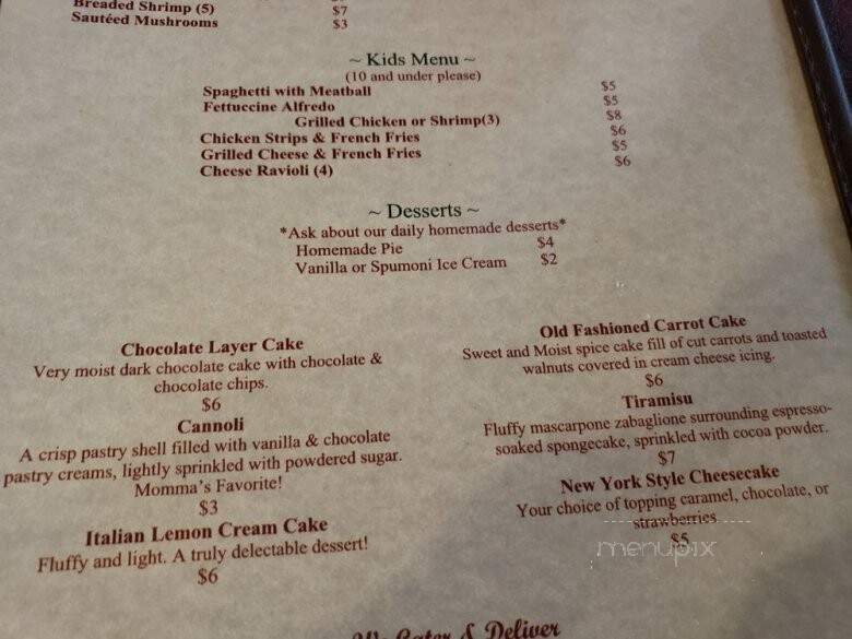Palma's Italian Grill - Deming, NM menu_pic