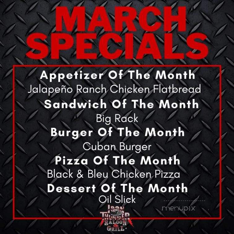 Iron Thunder Saloon - Concord, NC menu_pic