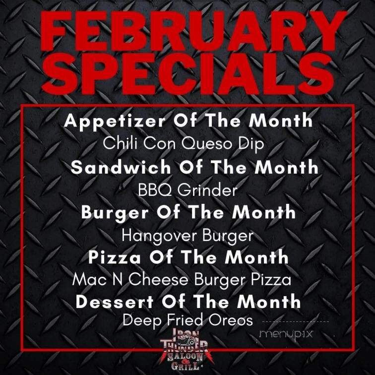 Iron Thunder Saloon - Concord, NC menu_pic
