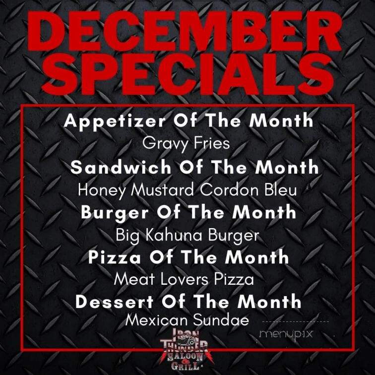 Iron Thunder Saloon - Concord, NC menu_pic
