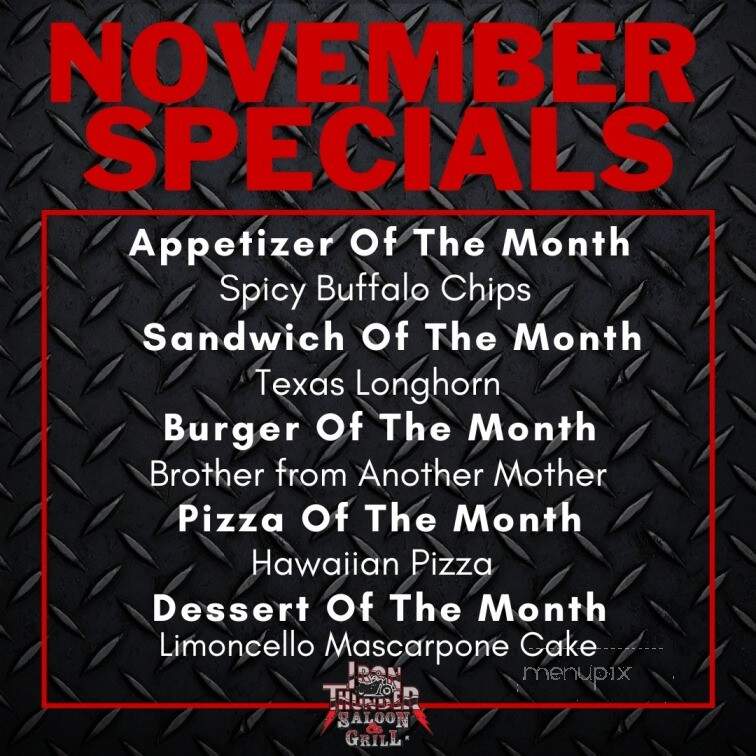 Iron Thunder Saloon - Concord, NC menu_pic
