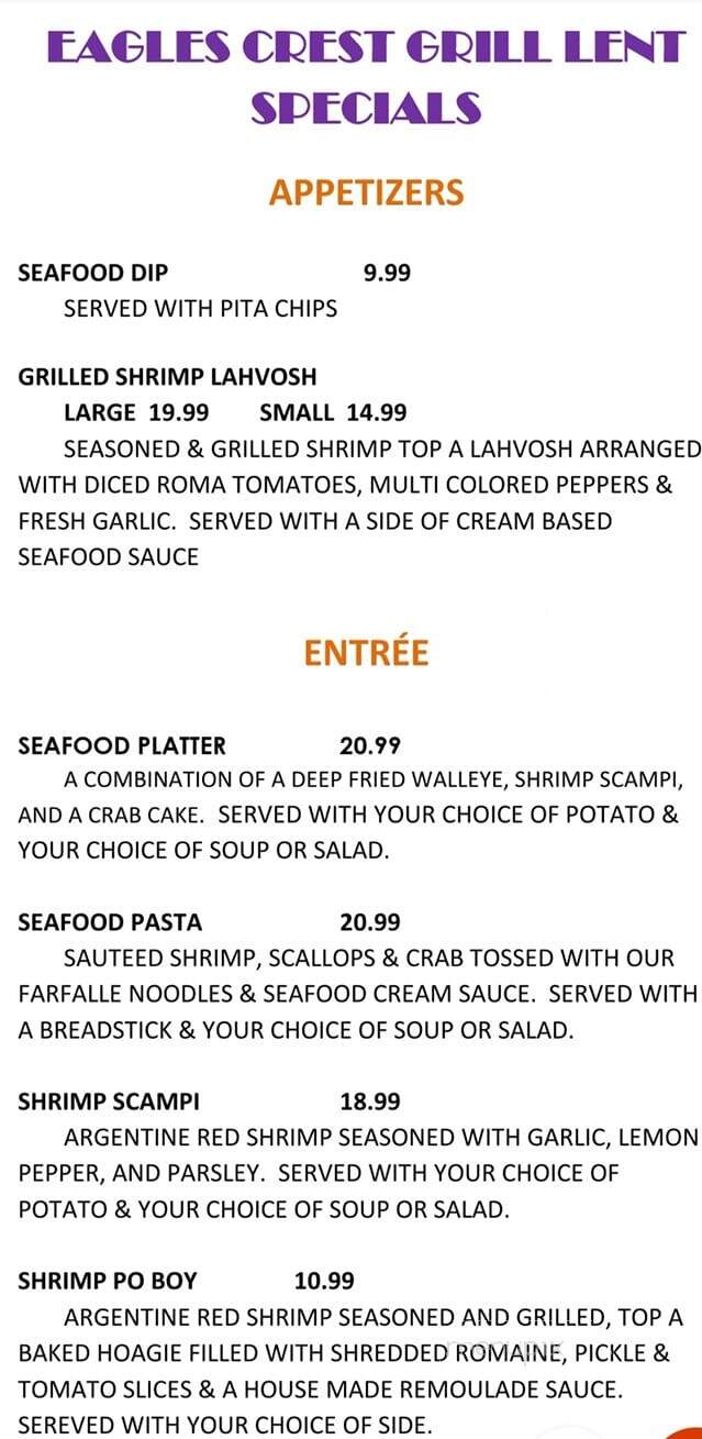 Eagles Crest Grill - Grand Forks, ND menu_pic