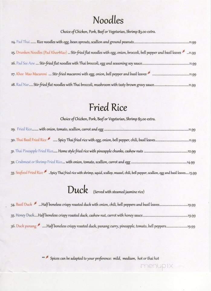 Thai Kitchen - Bethlehem, PA menu_pic