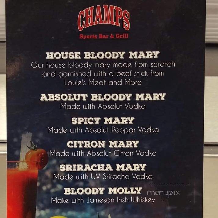 Champs Sports Bar & Grill - New Richmond, WI menu_pic