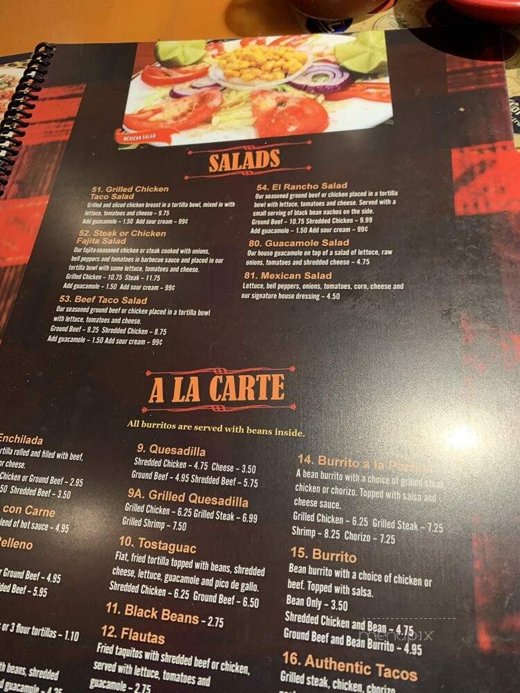 El Rancho Mexican Restaurant - Daphne, AL menu_pic