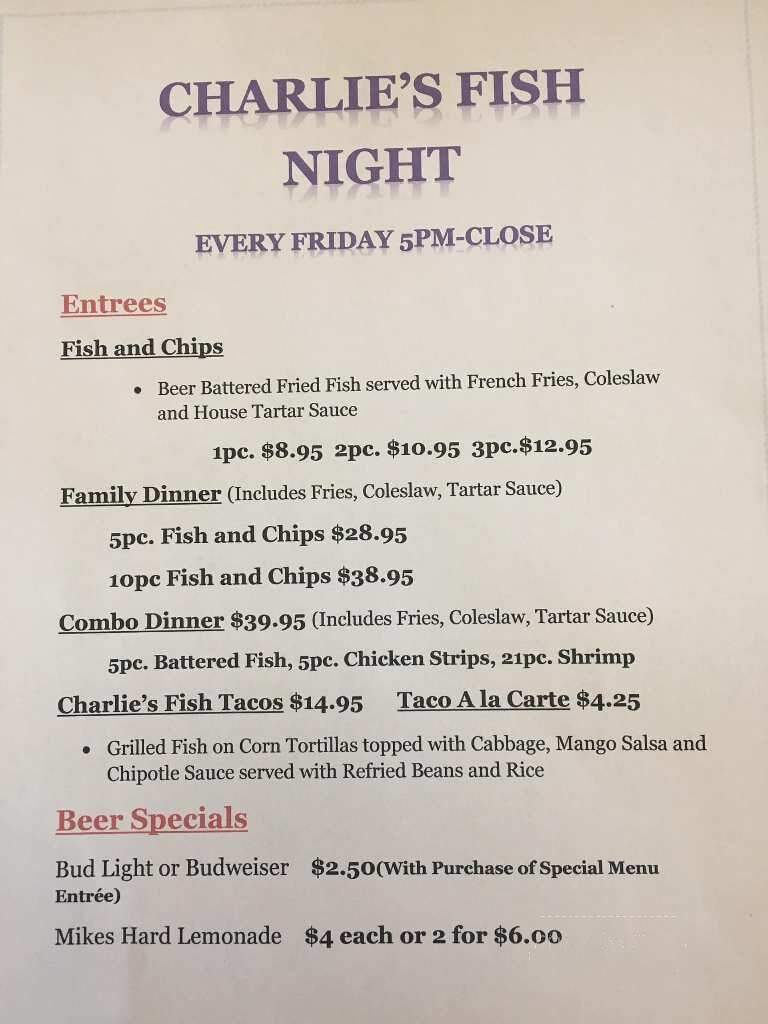 Charlie's - Los Alamos, CA menu_pic