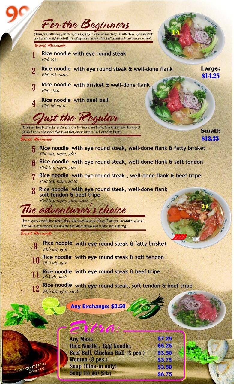 Pho 99 Delta - Delta, BC menu_pic