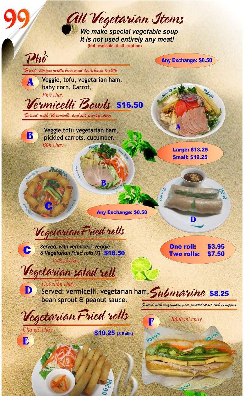 Pho 99 Delta - Delta, BC menu_pic
