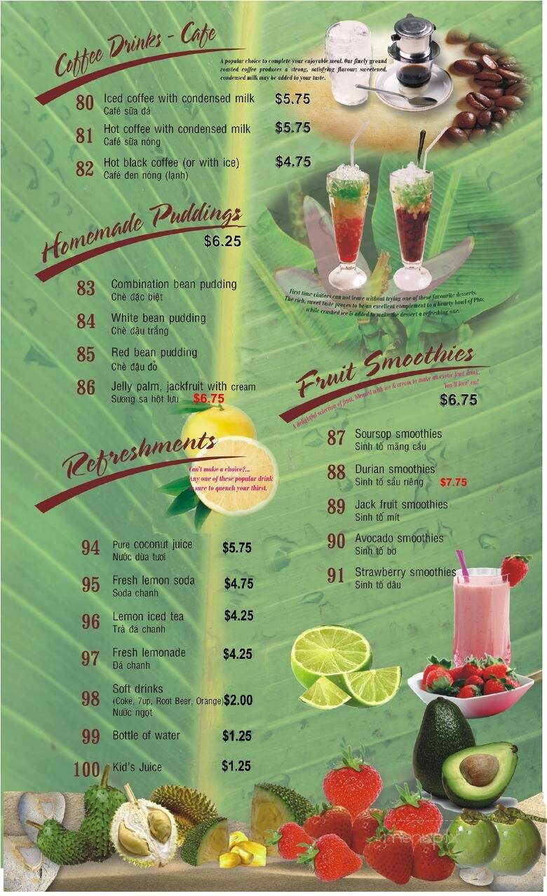 Pho 99 Delta - Delta, BC menu_pic