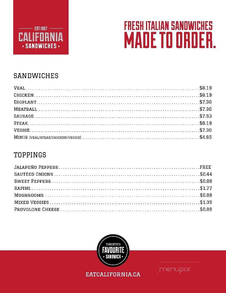 California Sandwiches - Burlington, ON