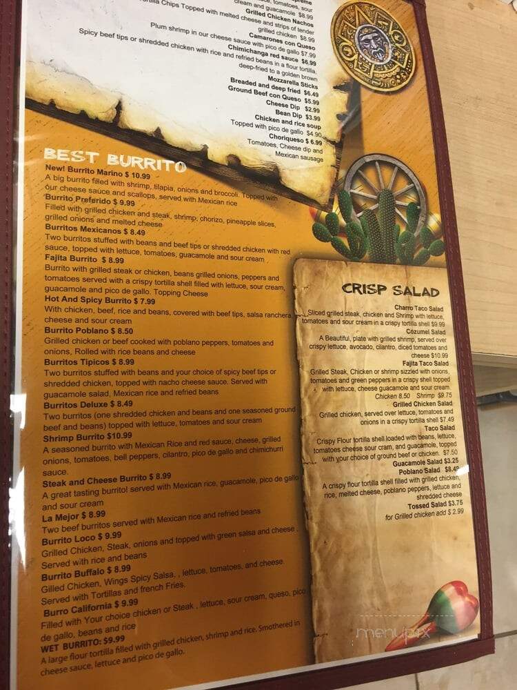 El Cazador - Lima, OH menu_pic