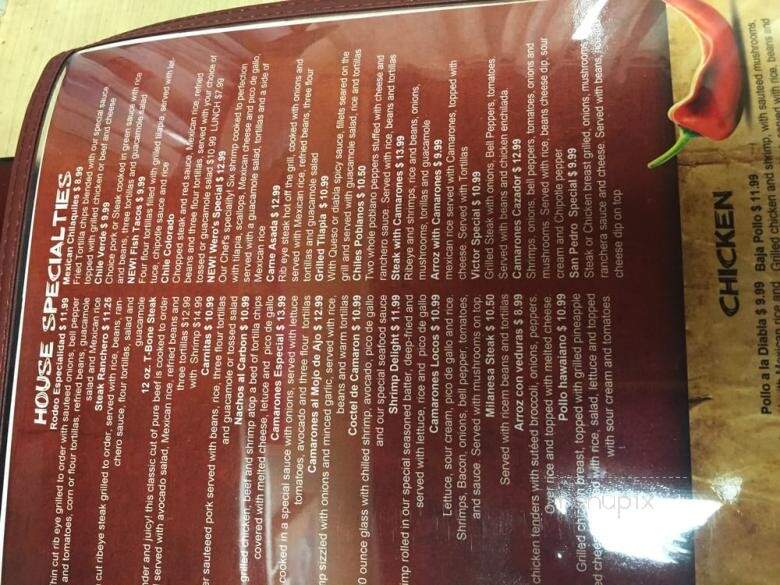 El Cazador - Lima, OH menu_pic
