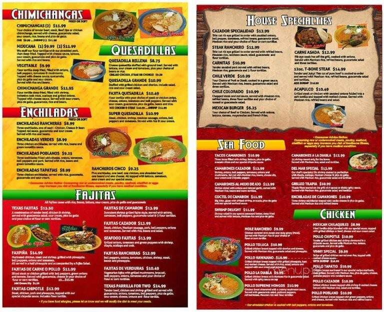 El Cazador - Lima, OH menu_pic