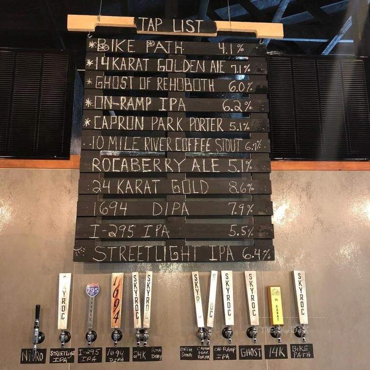 Skyroc Brewery - Attleboro, MA menu_pic