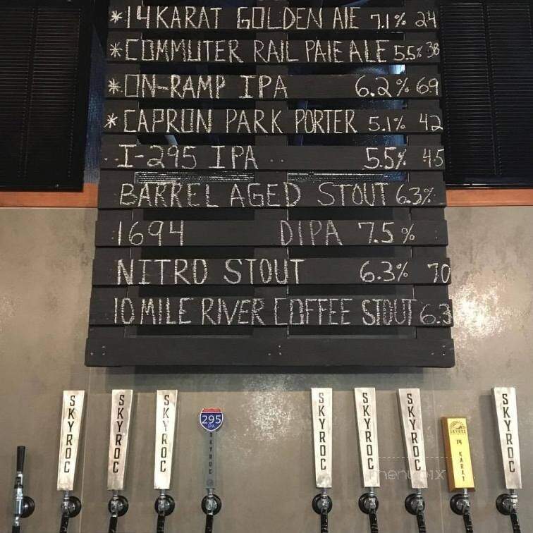 Skyroc Brewery - Attleboro, MA menu_pic
