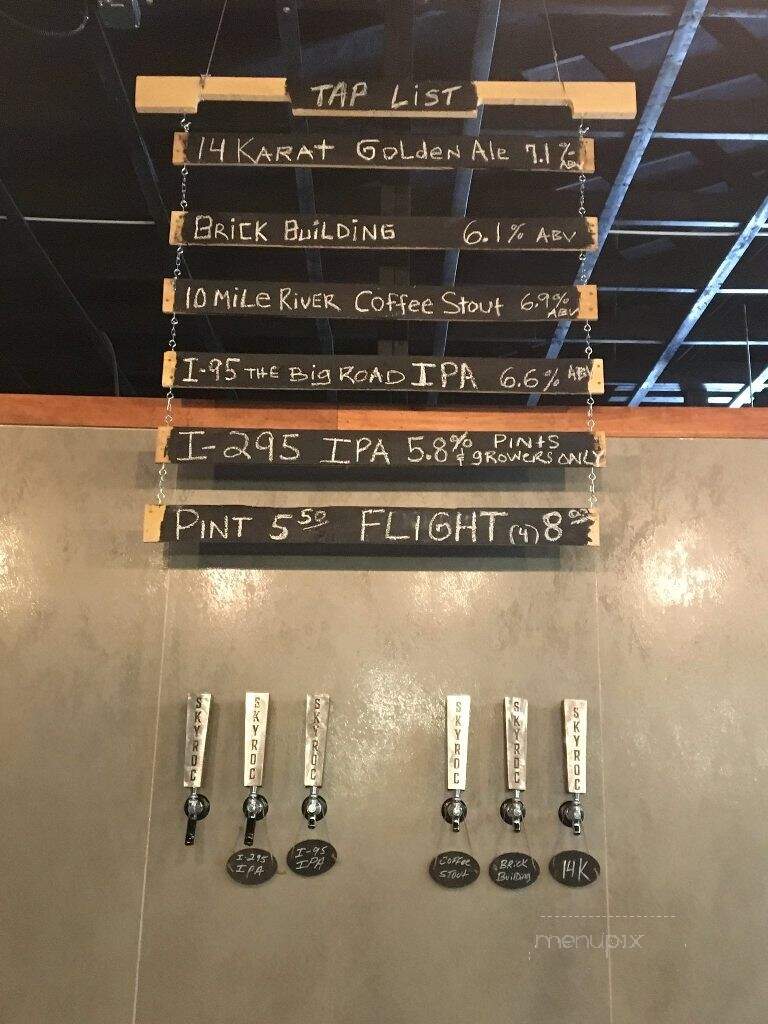 Skyroc Brewery - Attleboro, MA menu_pic