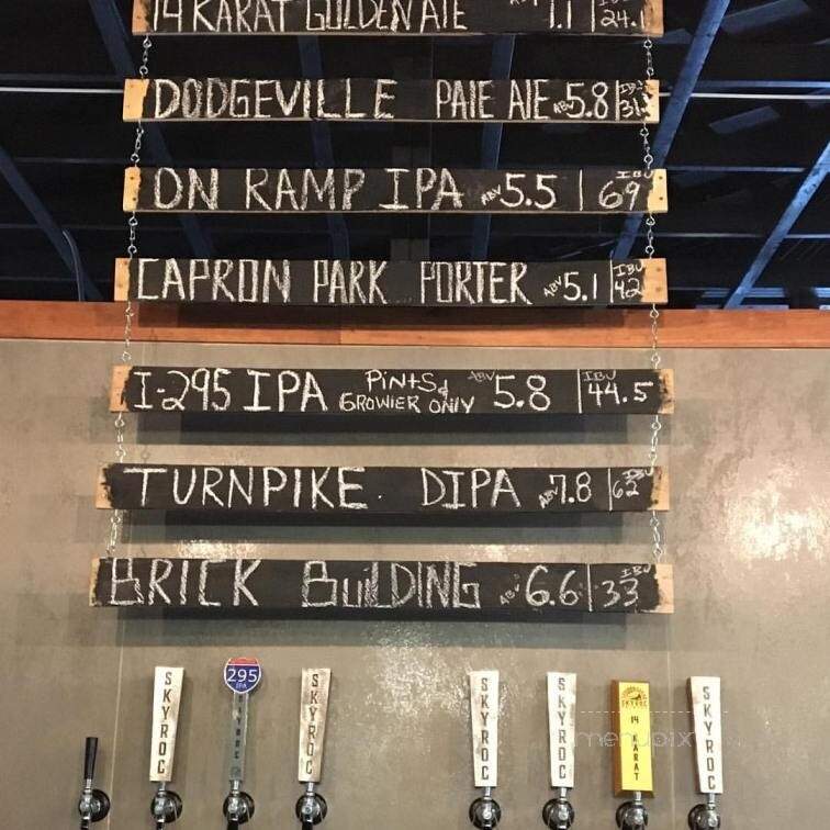 Skyroc Brewery - Attleboro, MA menu_pic