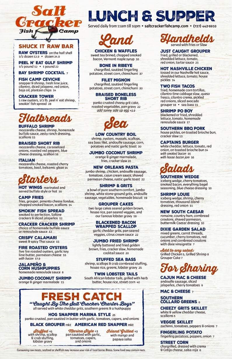 Salt Cracker Fish Camp - Clearwater, FL menu_pic