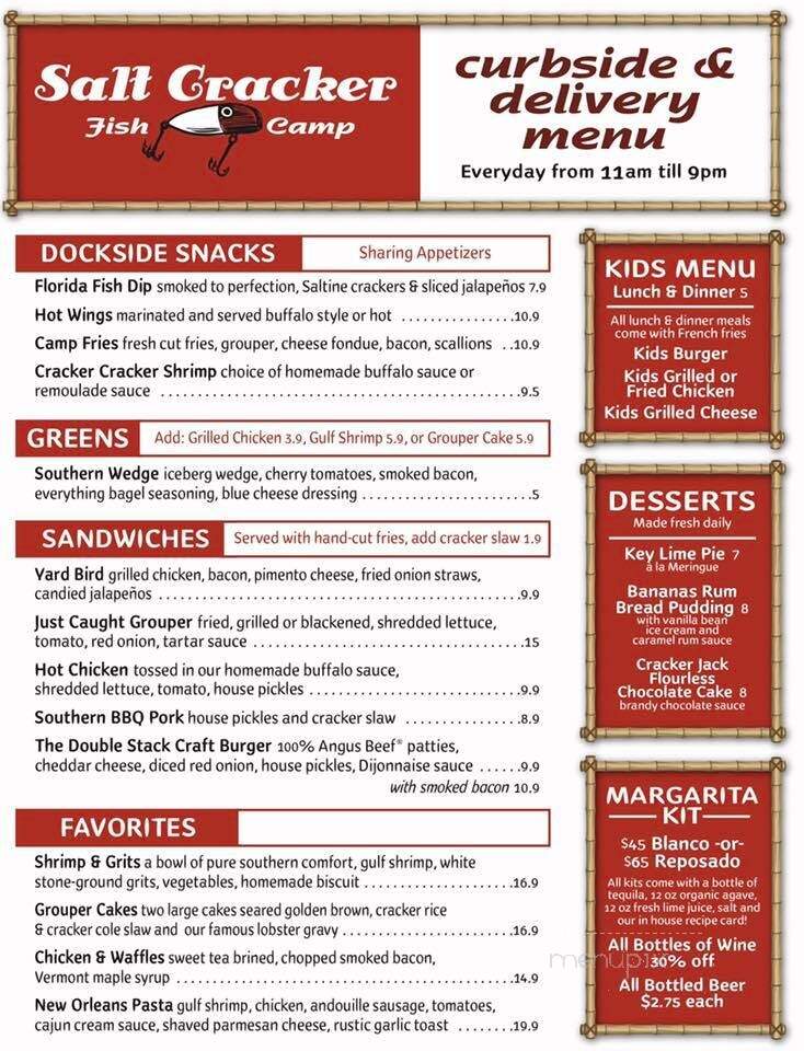 Salt Cracker Fish Camp - Clearwater, FL menu_pic