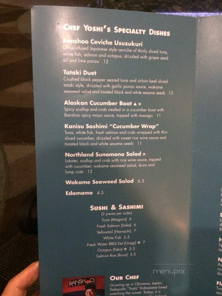 Banshoo Sushi Bar - Orlando, FL menu_pic